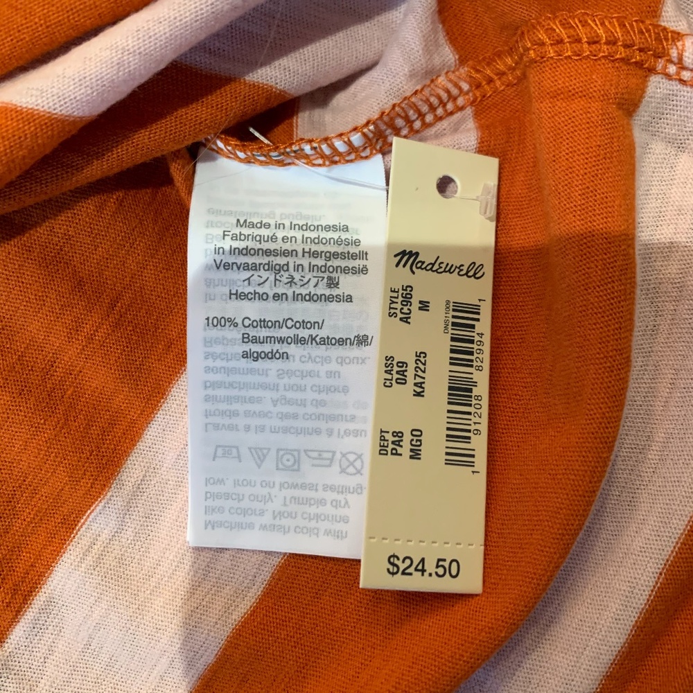 NWT Madewell Whisper Cotton Crew in Rugby Stripe - Picture 5 of 5
